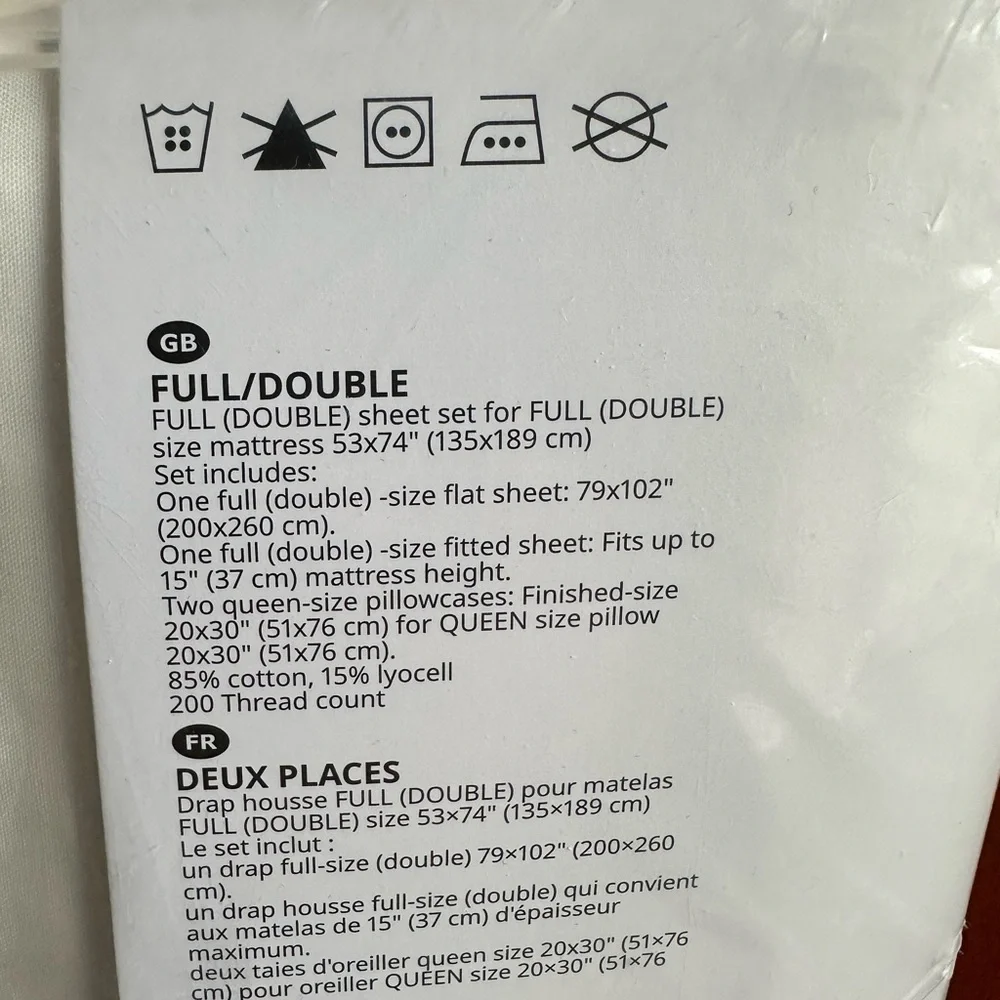 NWT IKEA ULLVIDE 4 piece Full size sheet set